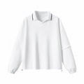 Relaxed Polo Collar Drawstring Sweatshirt