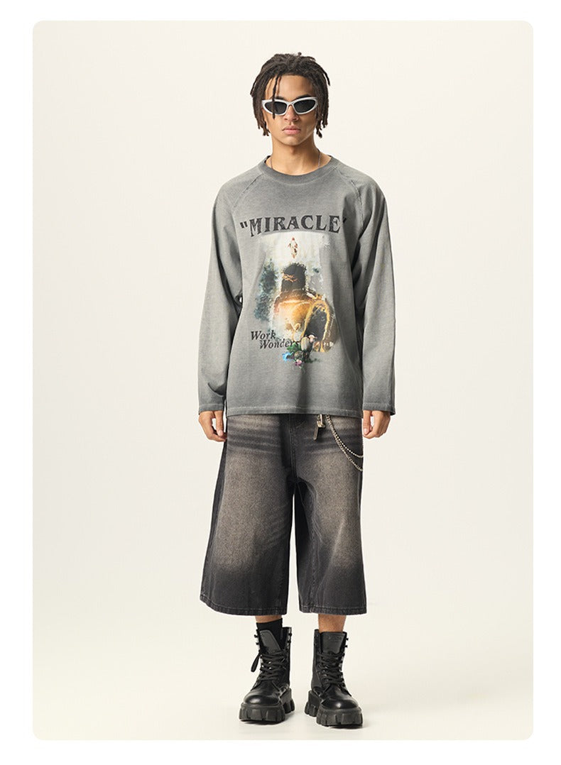 Vintage Graphic Washed Long Sleeve Tee