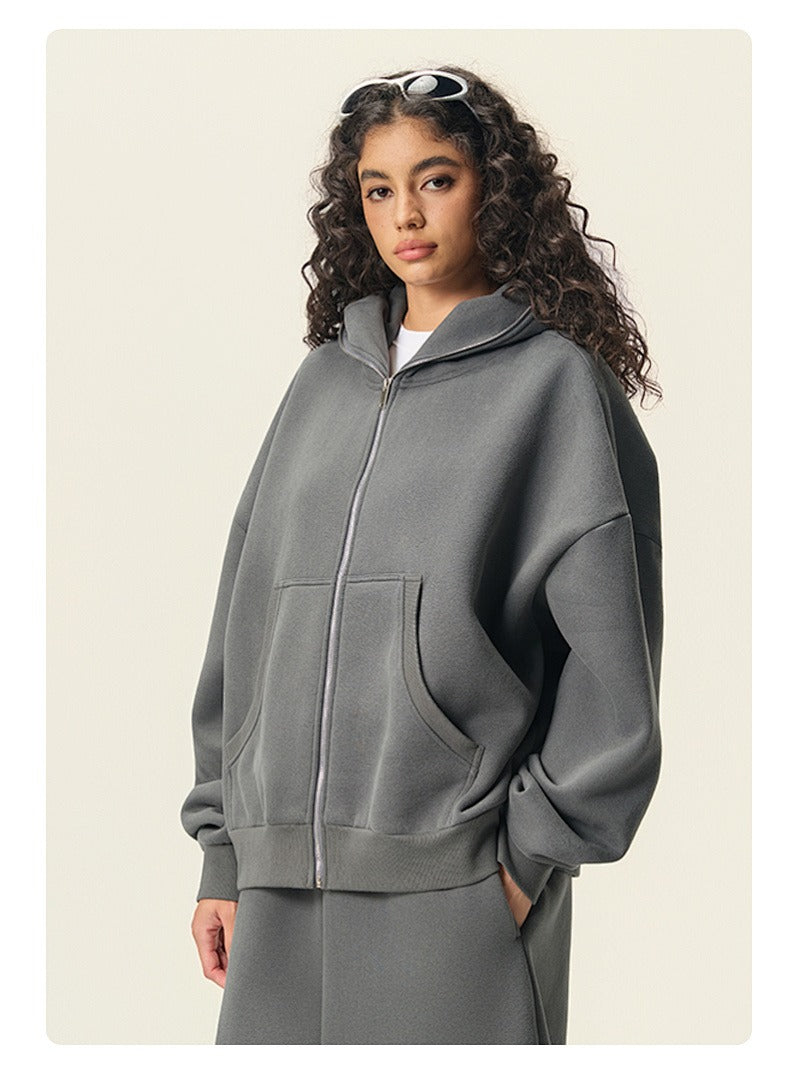 Boxy Full Zip Fleece Hoodie