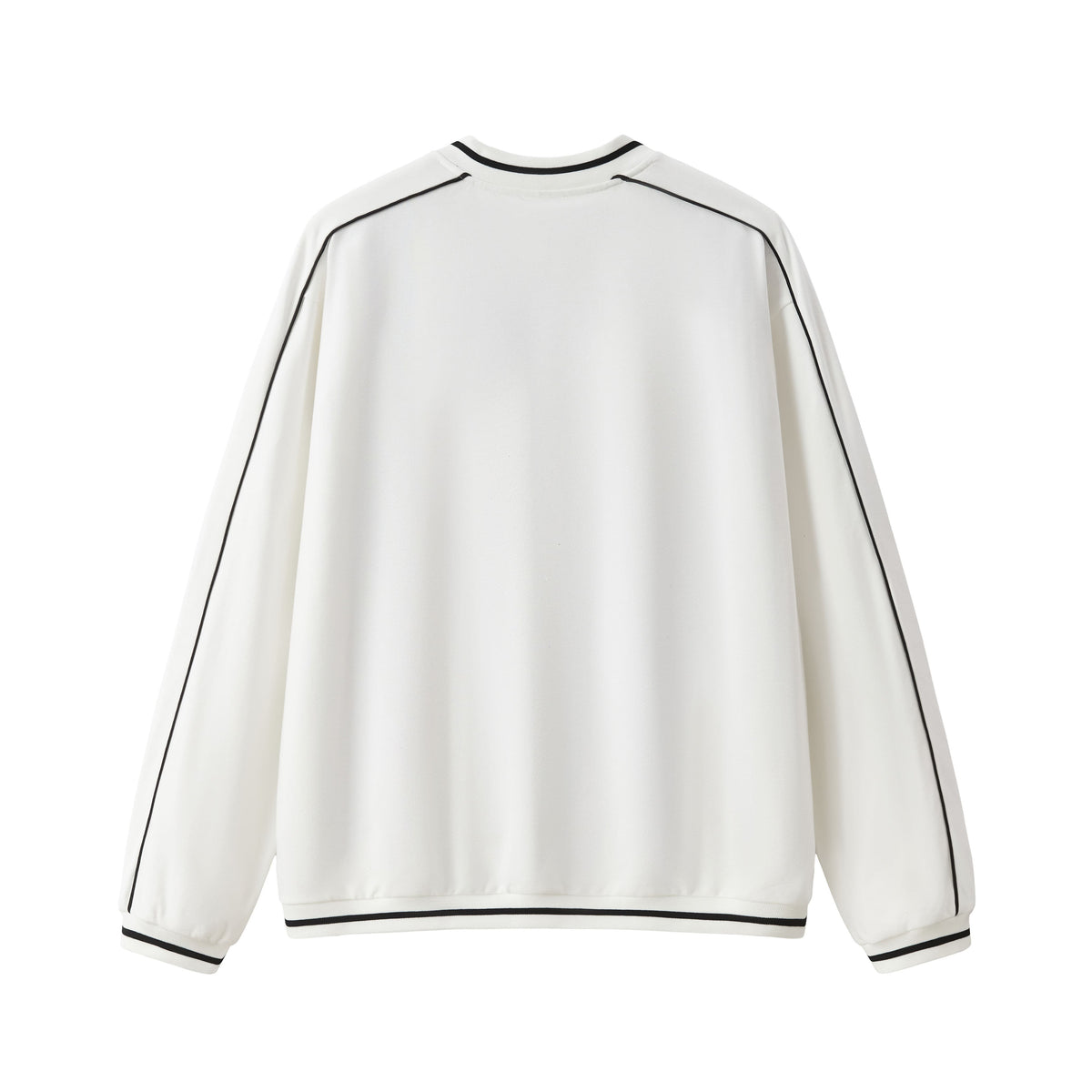 Contrast Trim V-Neck Relaxed Sweatshirt