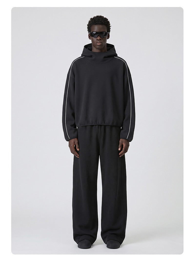 High Neck Boxy Pullover Hoodie