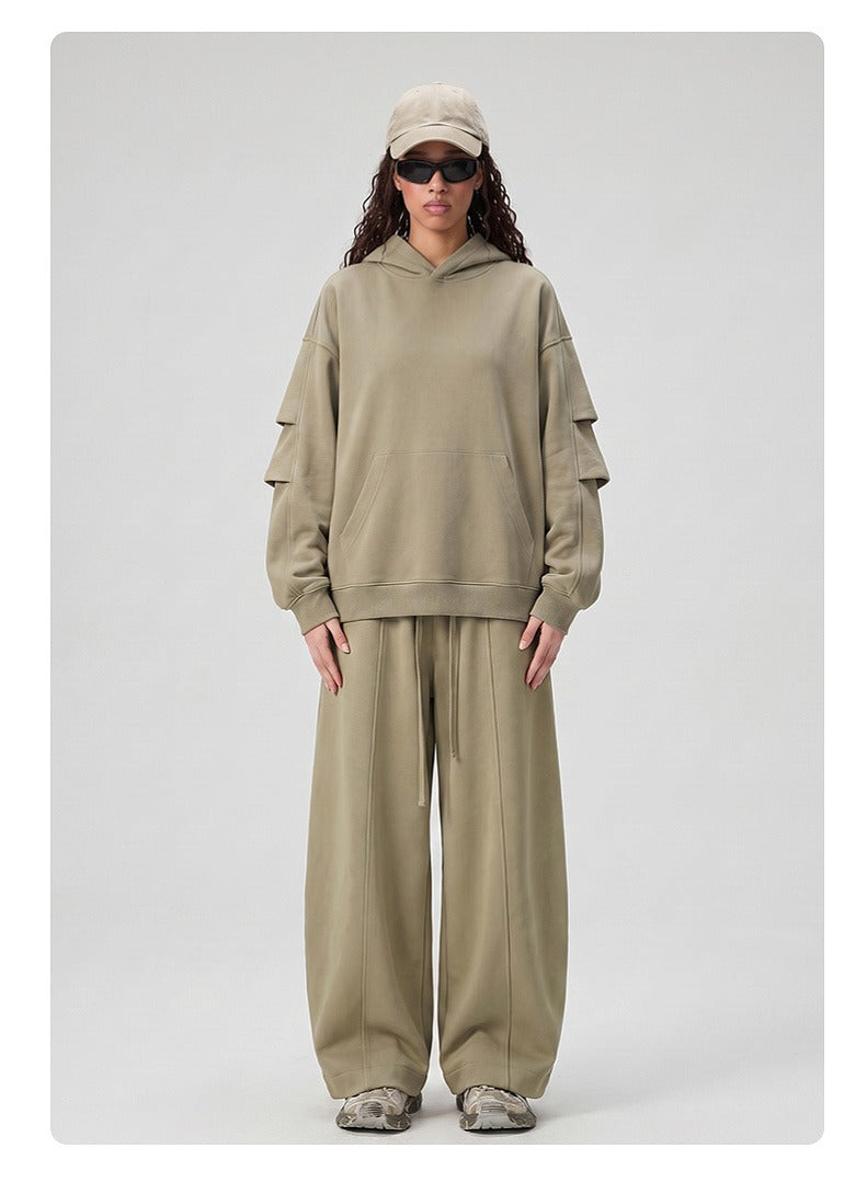 Panel Sleeve Heavyweight Pullover Hoodie