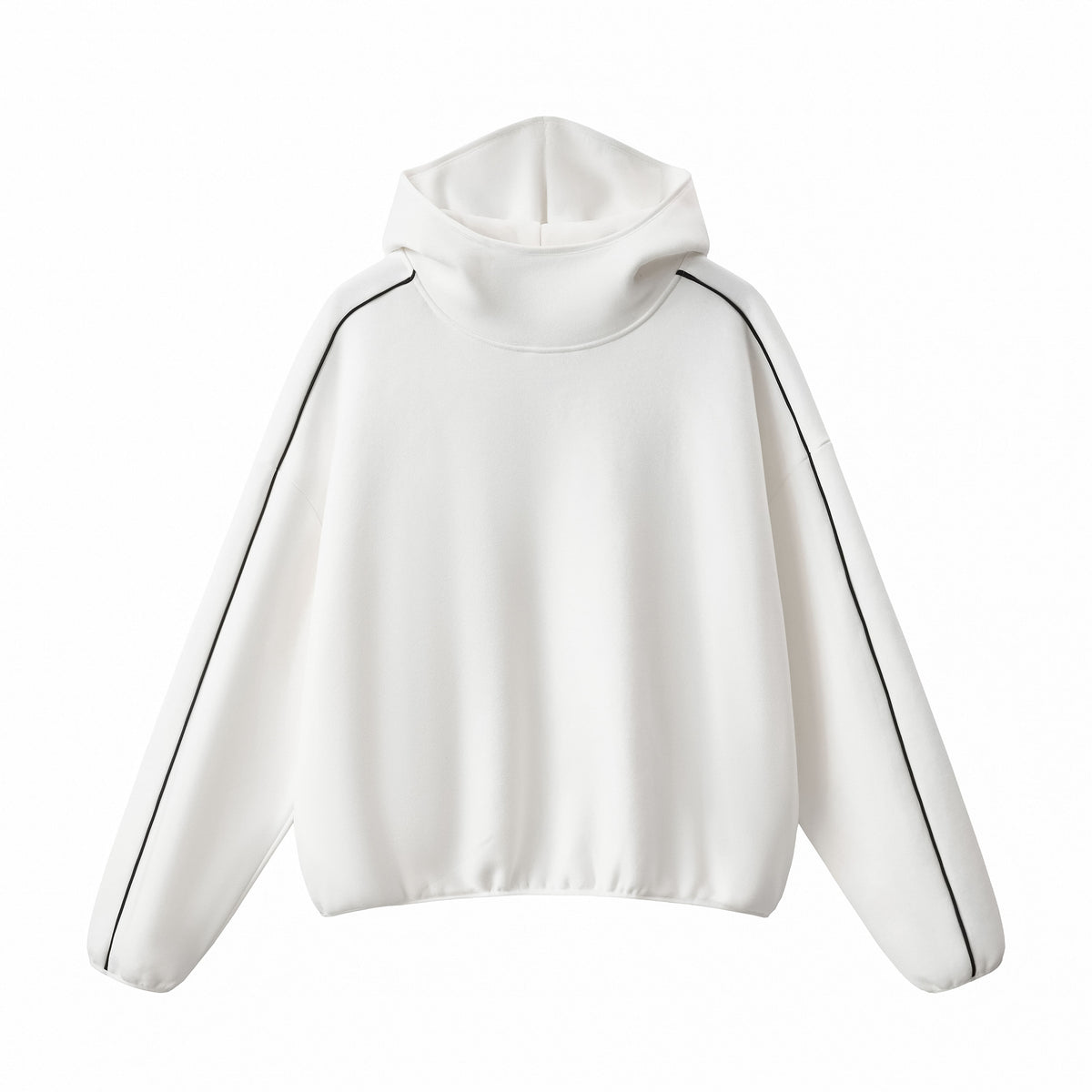 High Neck Boxy Pullover Hoodie
