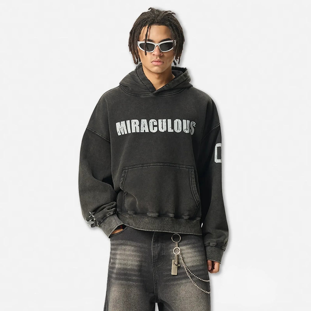 Washed Graphic Boxy Hoodie