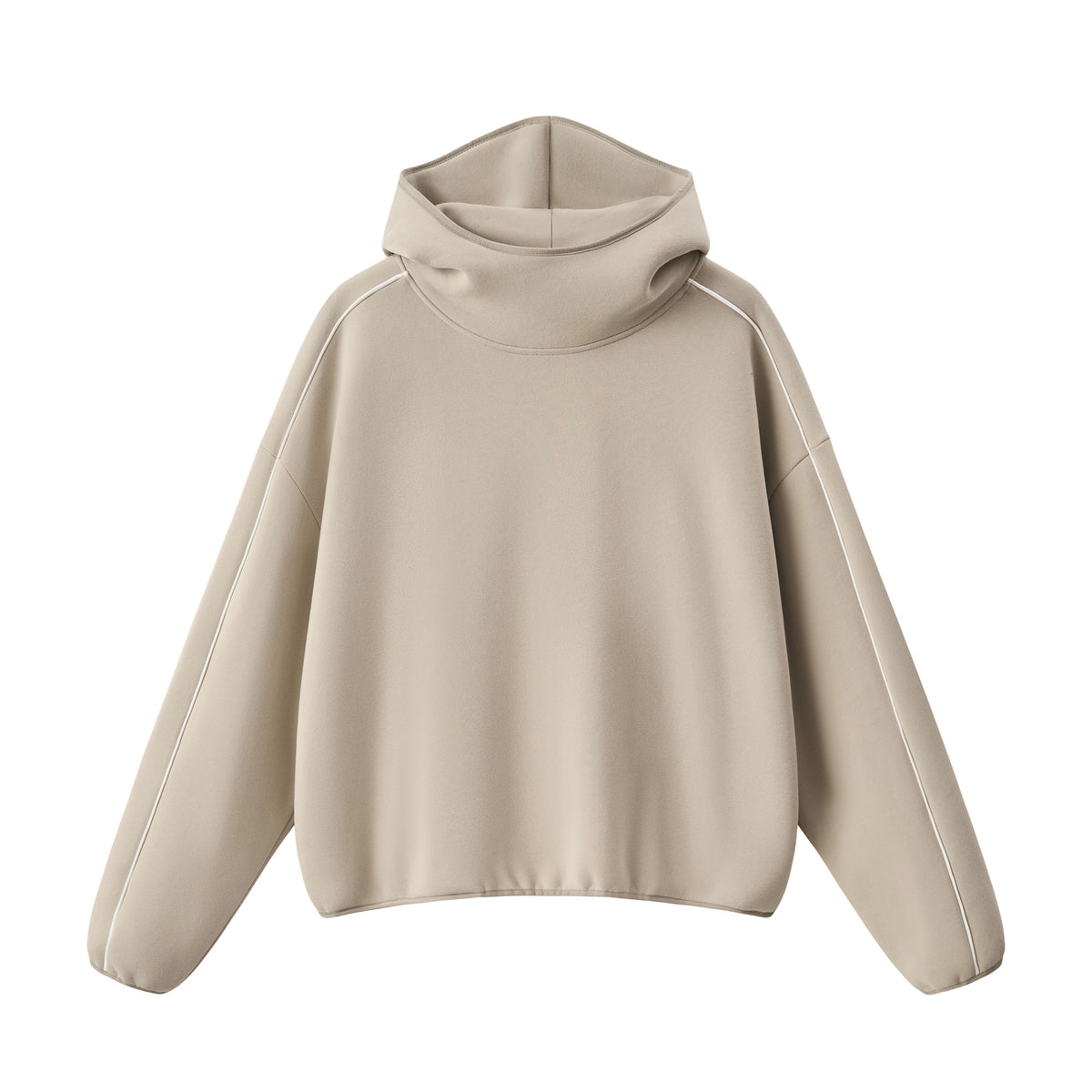 High Neck Boxy Pullover Hoodie
