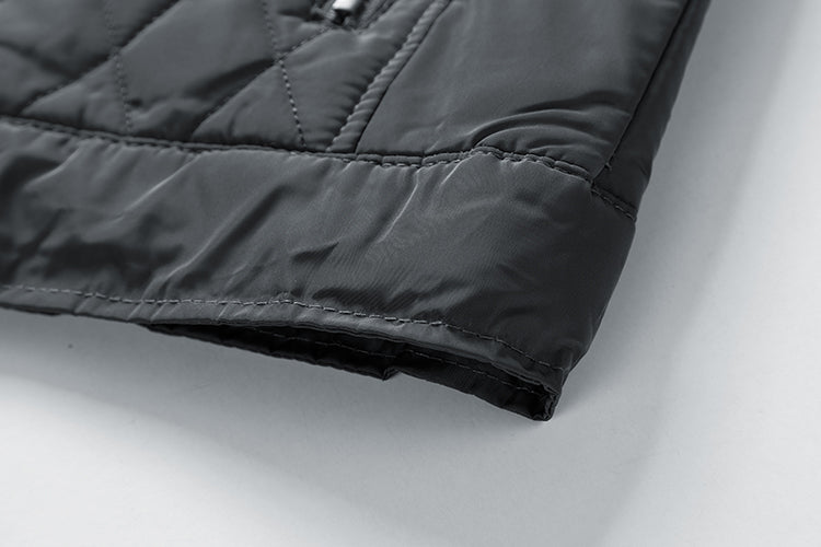 Men's  Gray Diamond Pattern Quilted Jacket