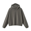 High Neck Boxy Pullover Hoodie
