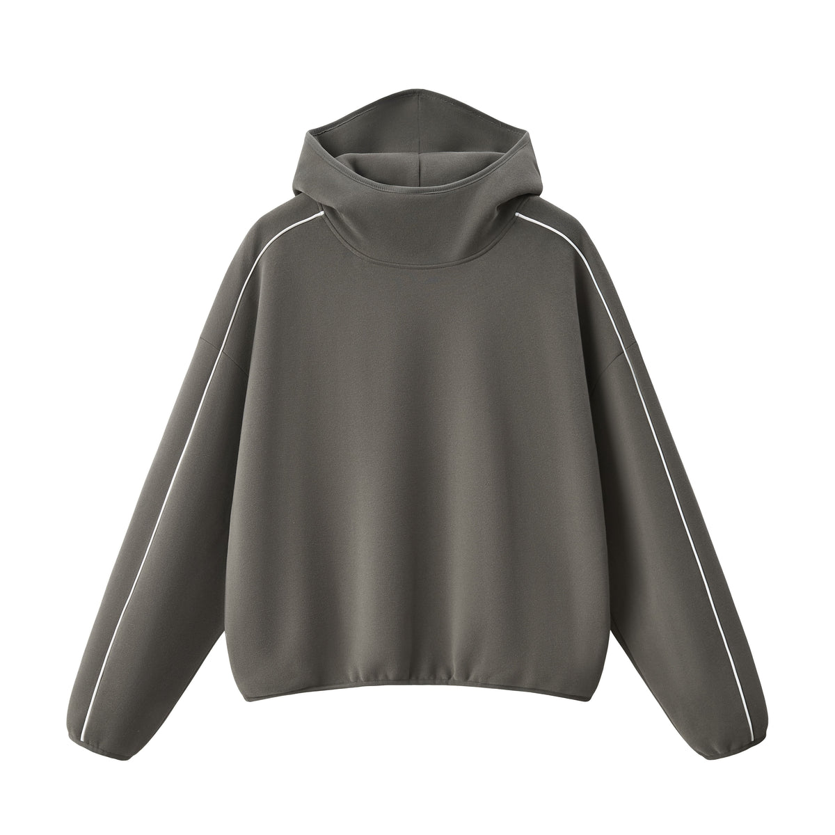 High Neck Boxy Pullover Hoodie