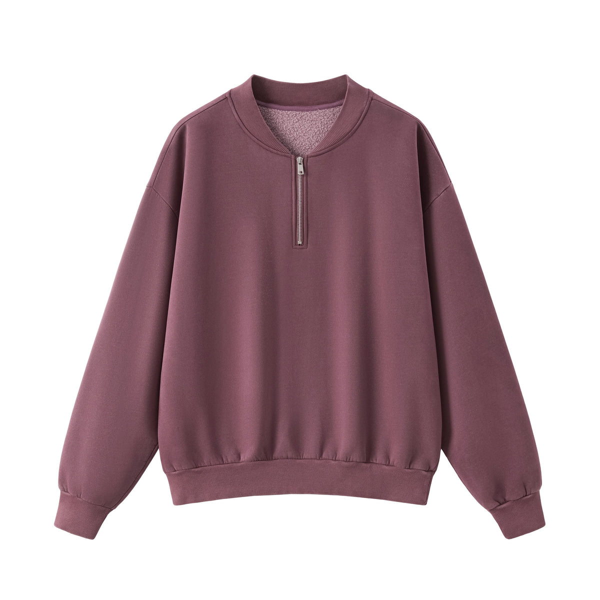 Washed Half-Zip Relaxed Crewneck Sweatshirt