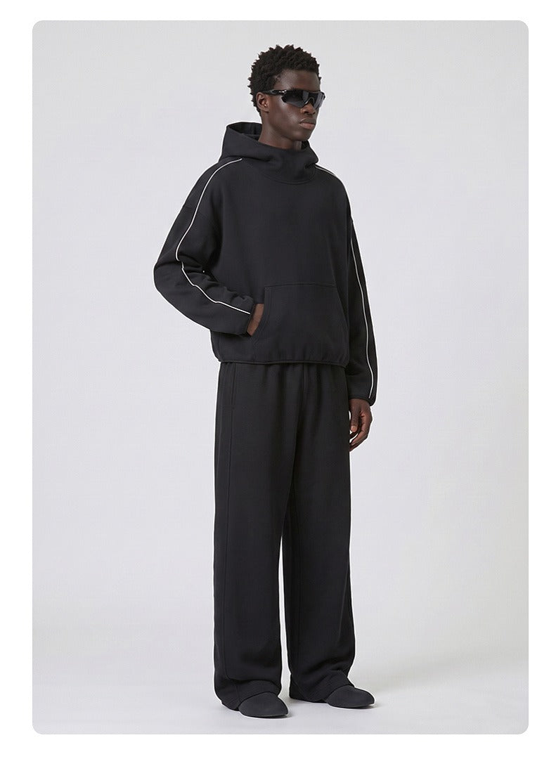 High Neck Boxy Pullover Hoodie
