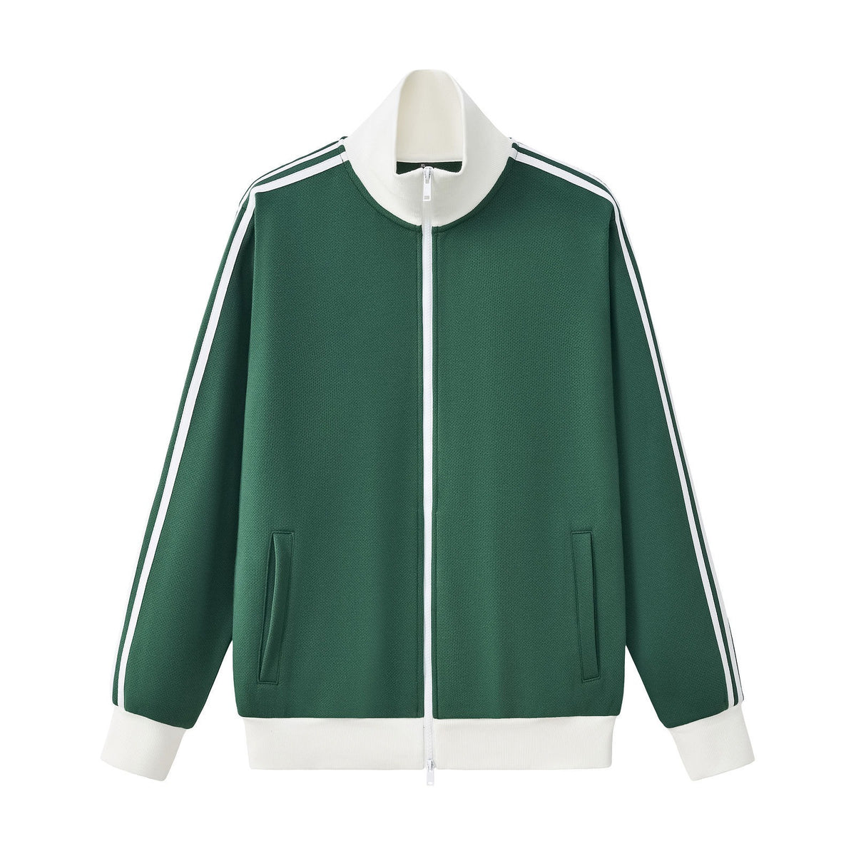 Contrast Stripe Full-Zip Track Sweatshirt