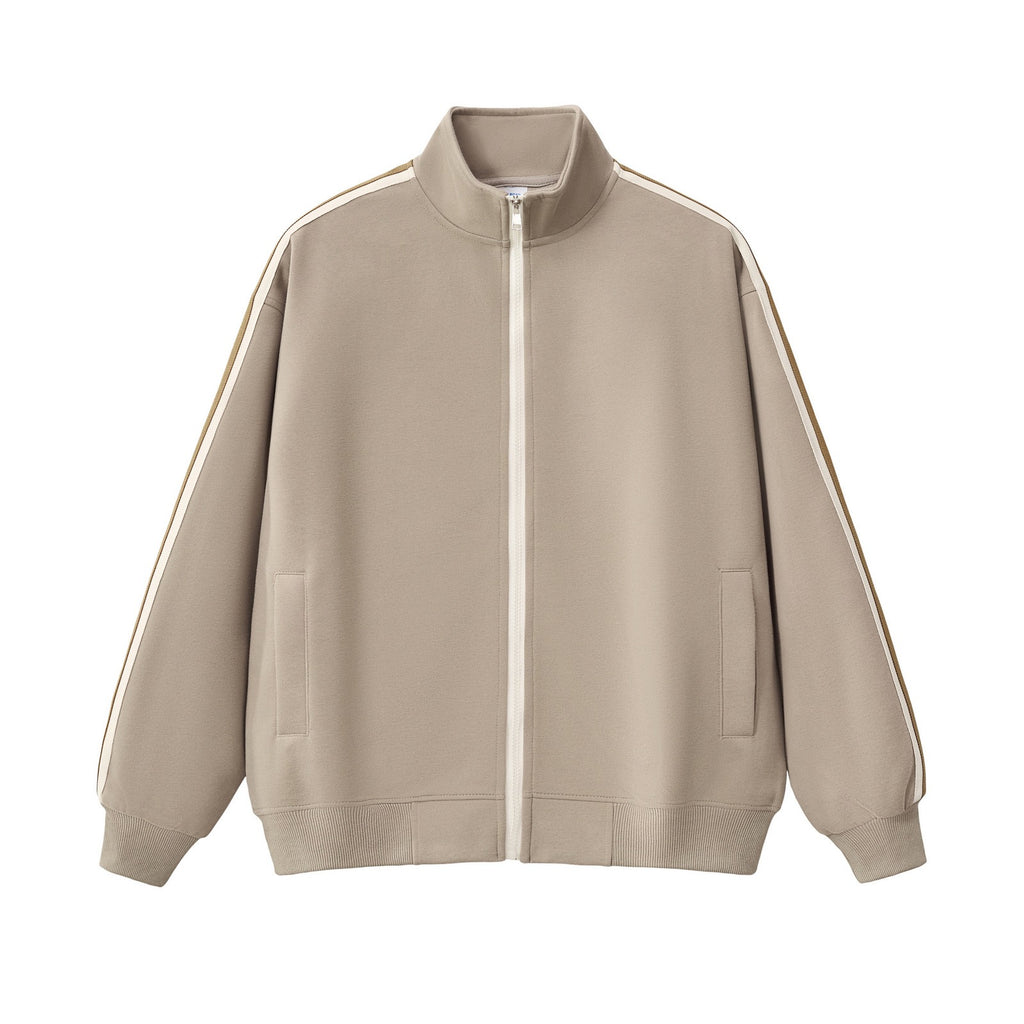 Contrast Piping Full-Zip Sweatshirt