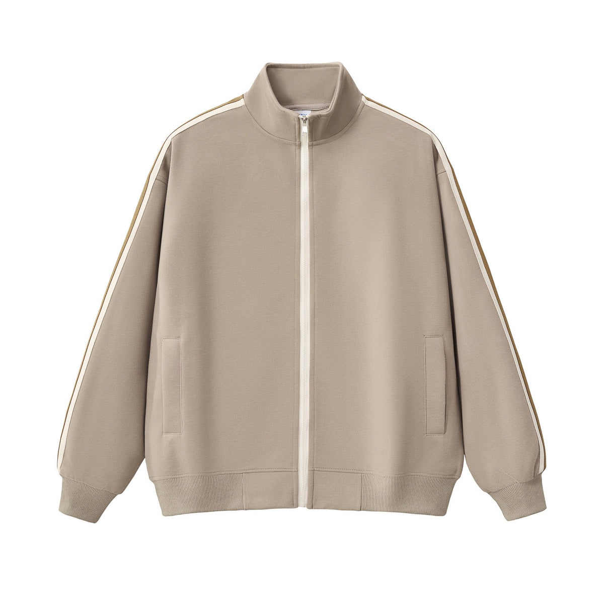 Contrast Piping Full-Zip Sweatshirt