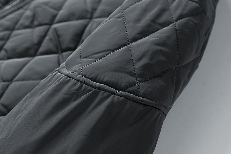 Men's  Gray Diamond Pattern Quilted Jacket
