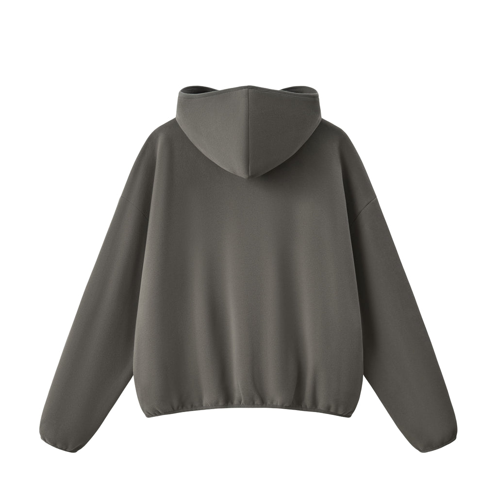 High Neck Boxy Pullover Hoodie