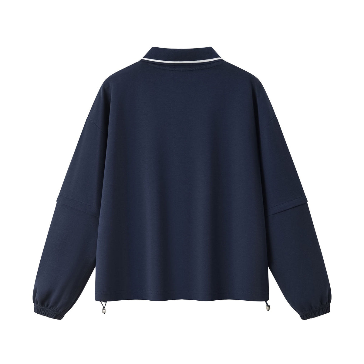 Relaxed Polo Collar Drawstring Sweatshirt