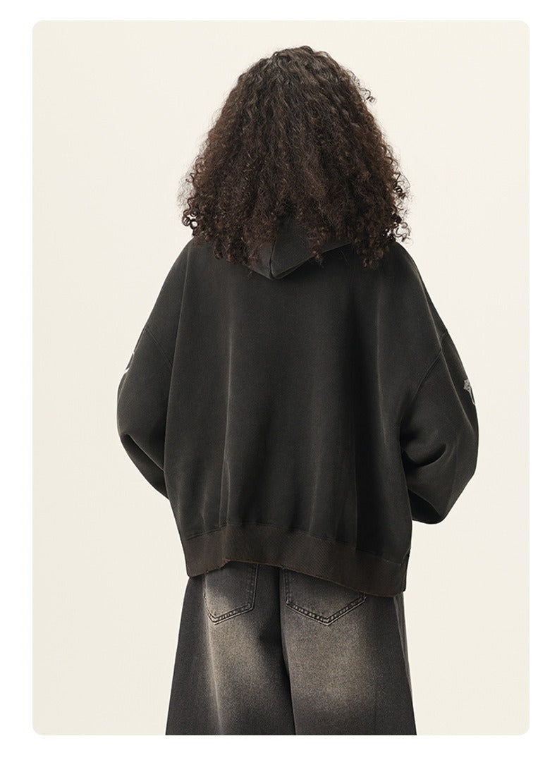 Distressed Gothic Graphic Hoodie