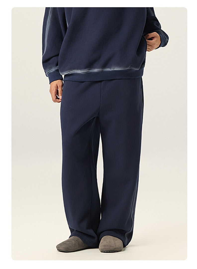 Washed Fleece Straight Leg Sweatpants
