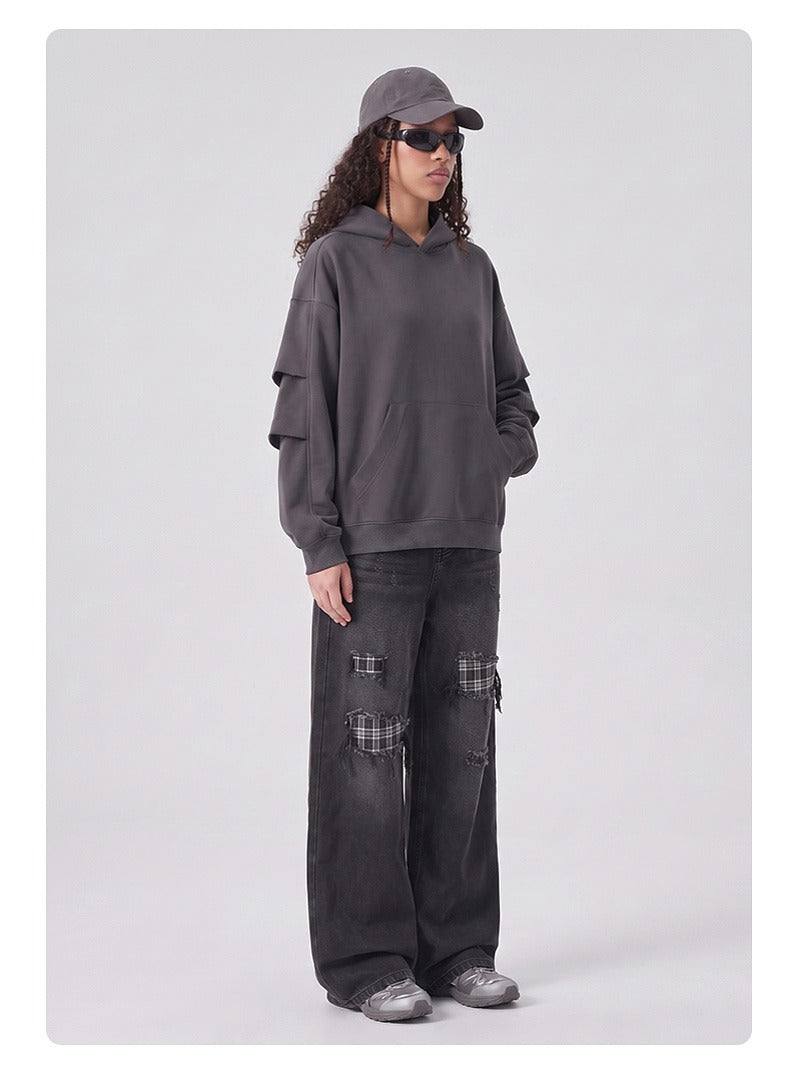 Panel Sleeve Heavyweight Pullover Hoodie