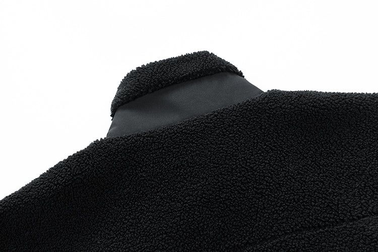 Men's Sherpa Fleece Stand Collar Jacket – Casual Outdoor Zip-Up