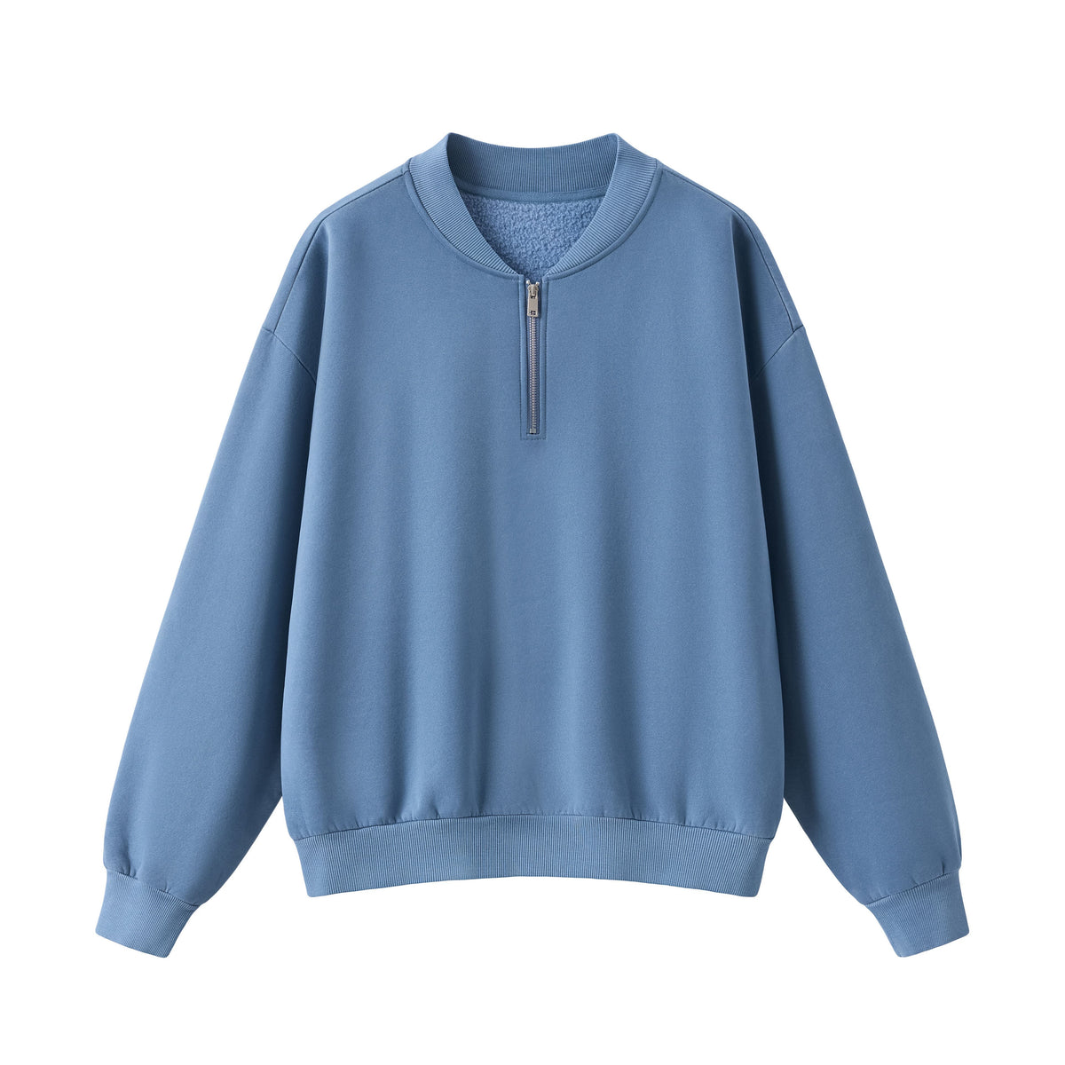 Washed Half-Zip Relaxed Crewneck Sweatshirt