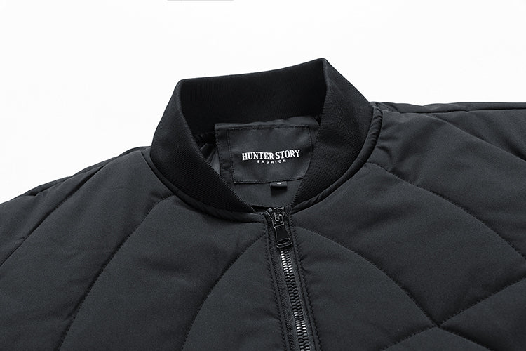 Men's Fleece-Lined Plaid Padded Jacket