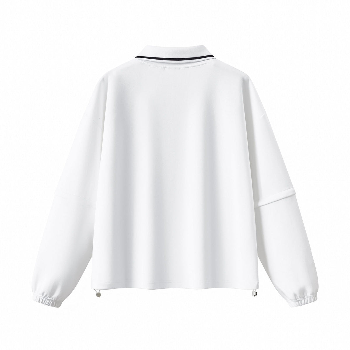 Relaxed Polo Collar Drawstring Sweatshirt