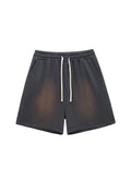 Washed Heavyweight Casual Drawstring Shorts