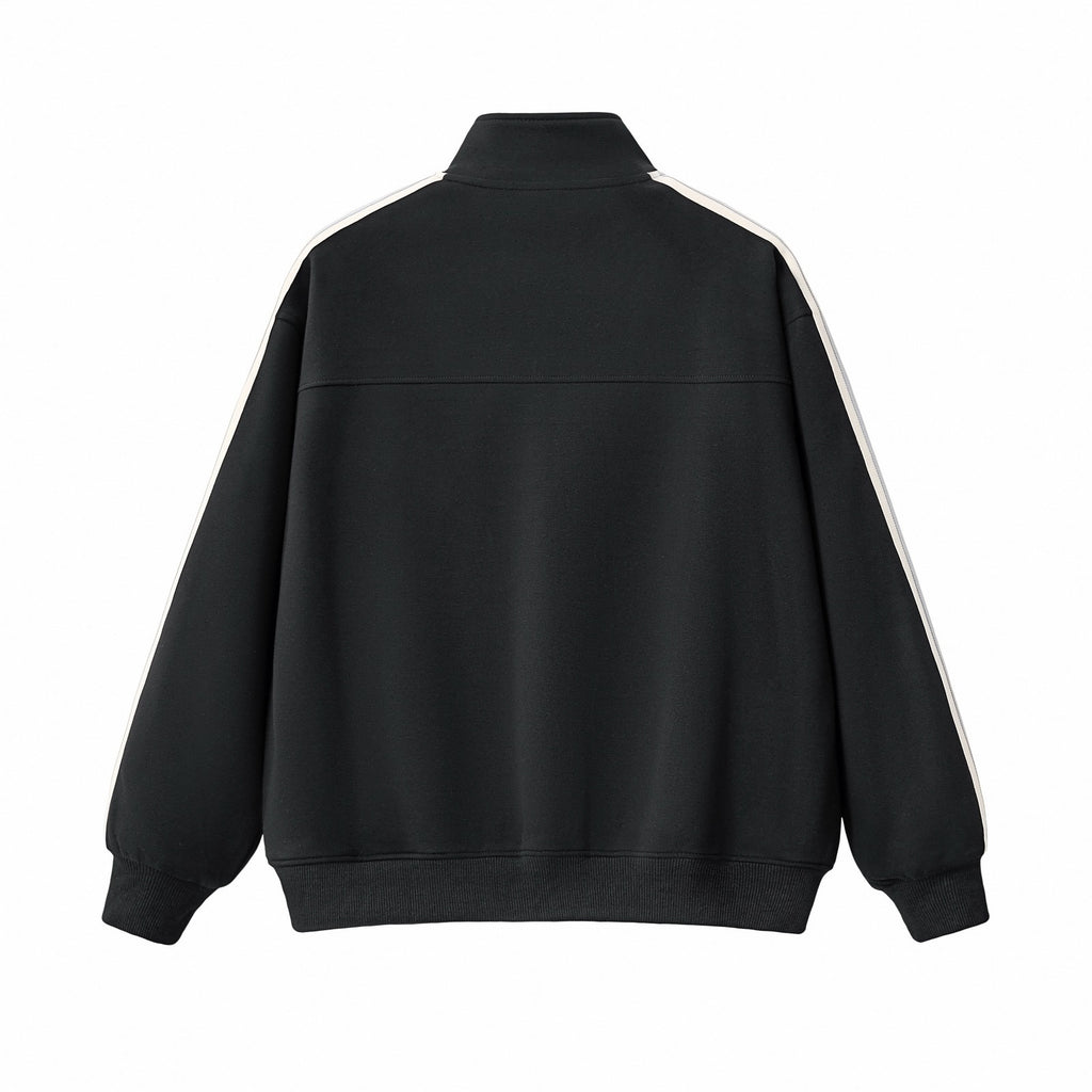 Contrast Piping Full-Zip Sweatshirt
