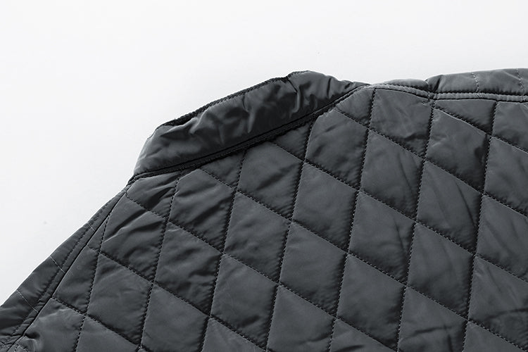 Men's  Gray Diamond Pattern Quilted Jacket