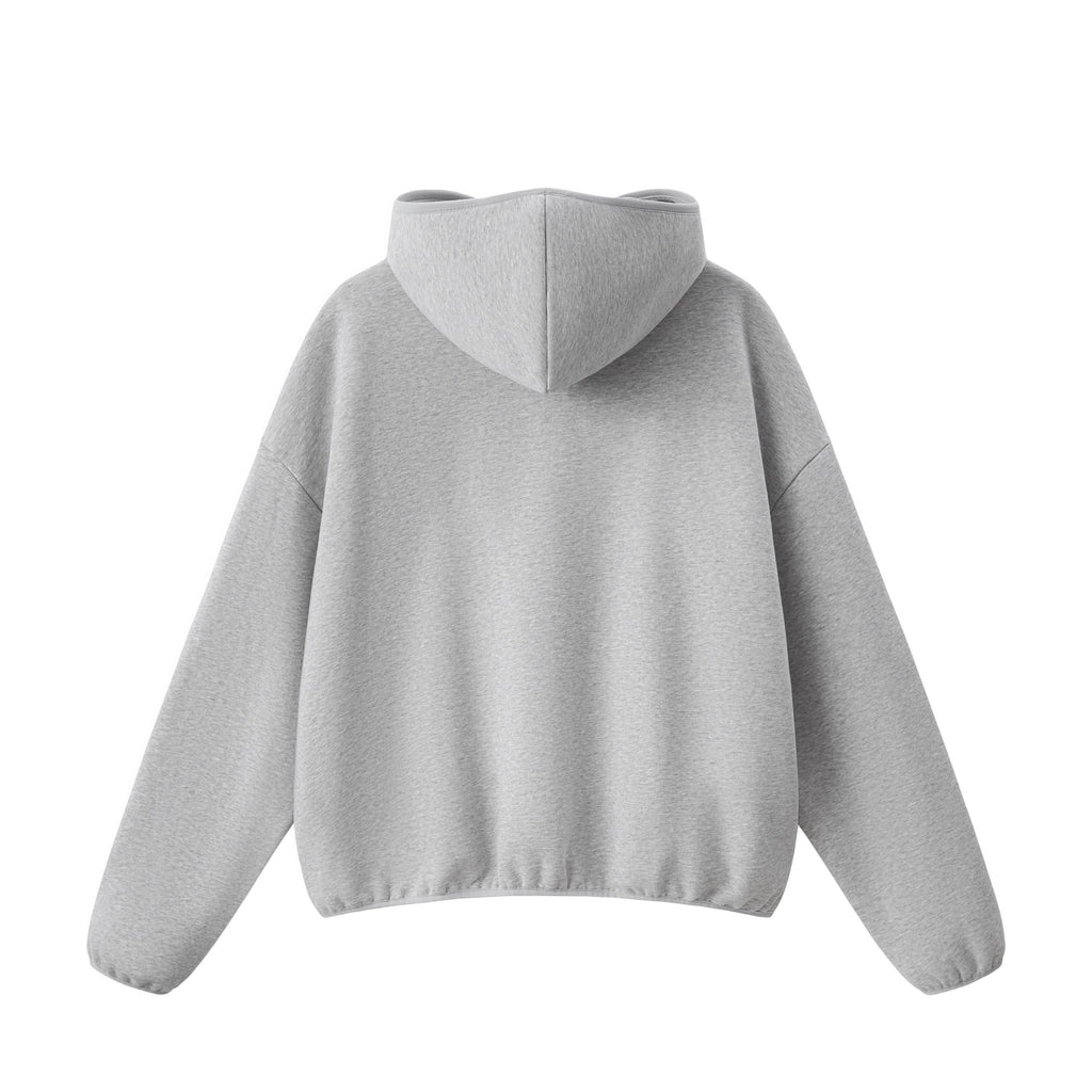 High Neck Boxy Pullover Hoodie