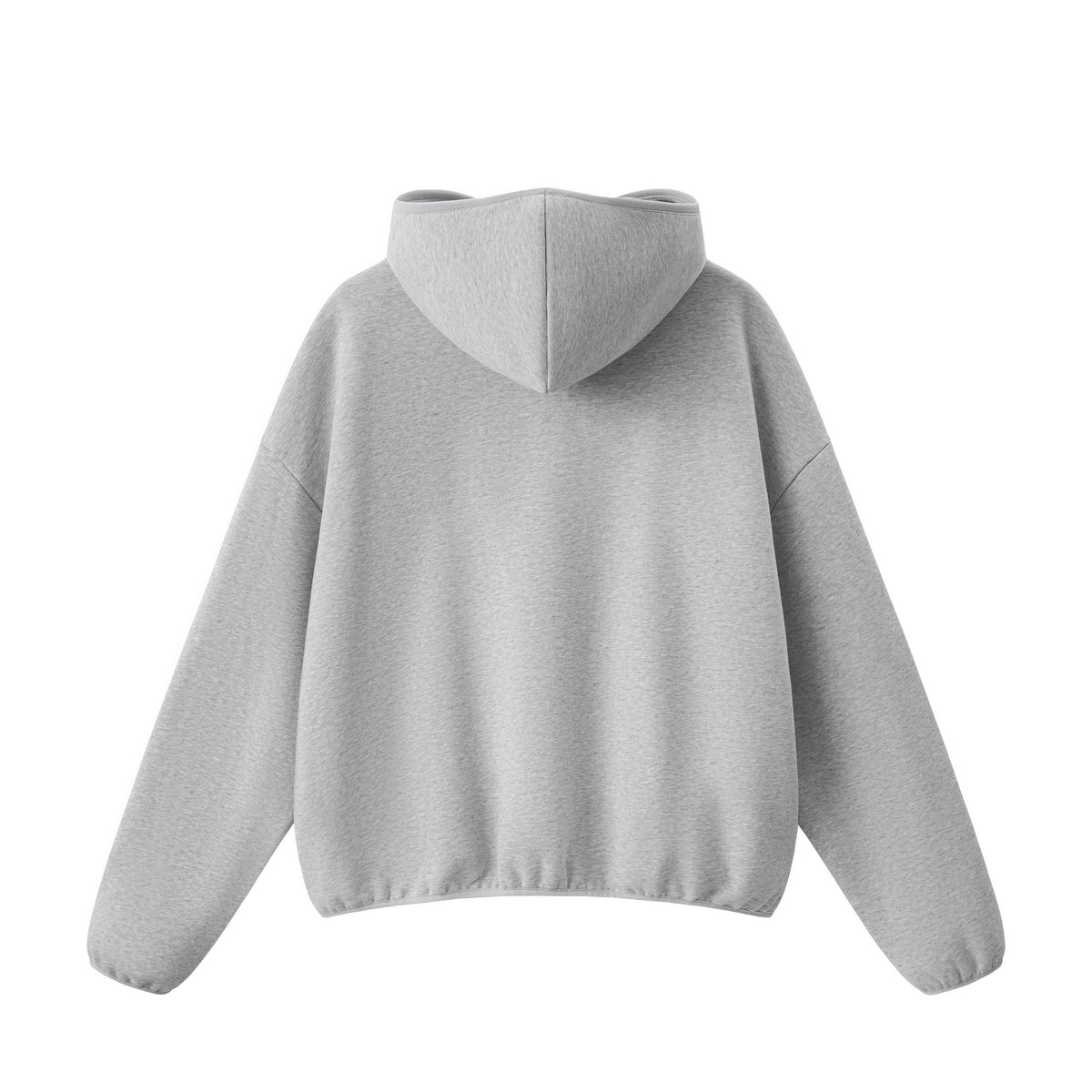 High Neck Boxy Pullover Hoodie