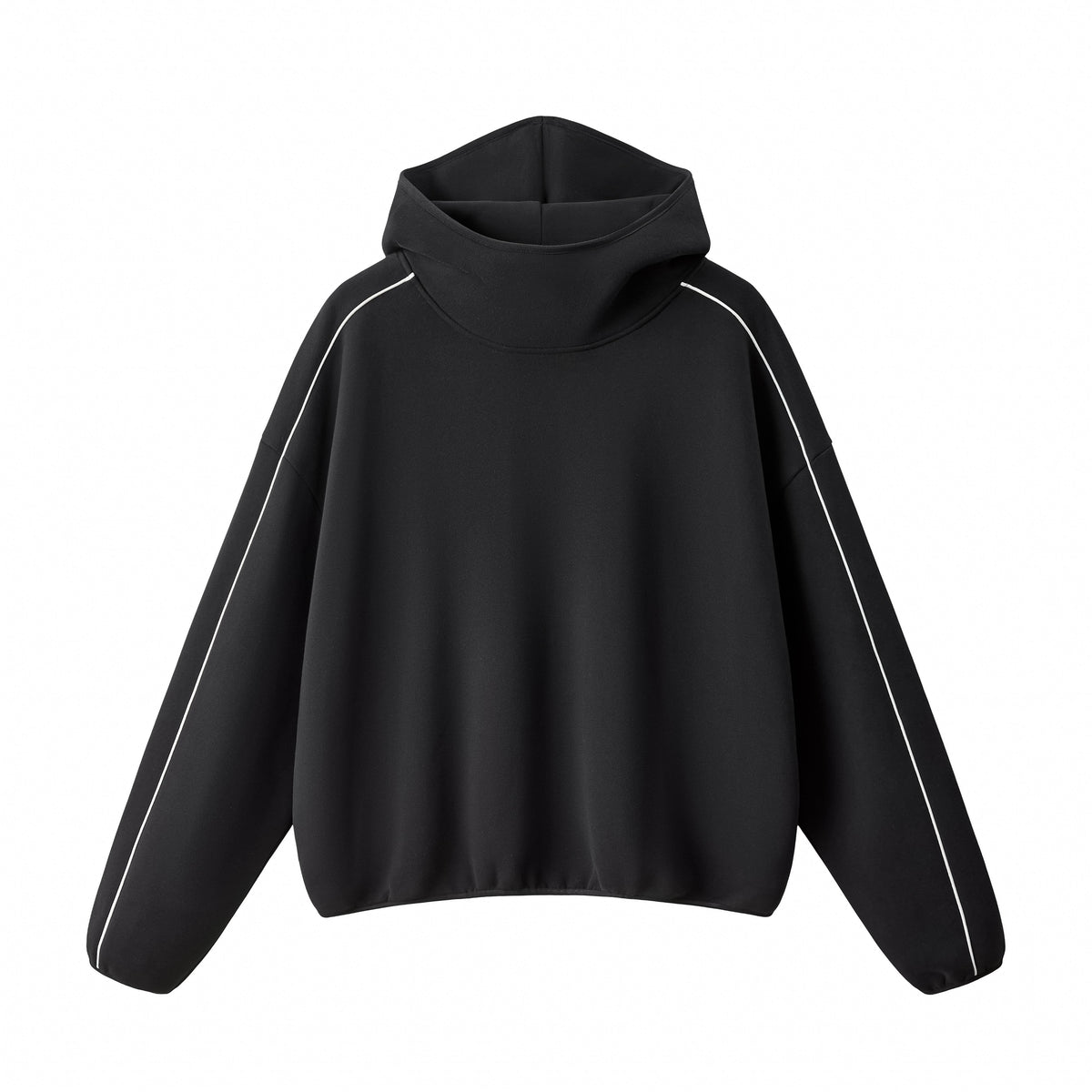 High Neck Boxy Pullover Hoodie