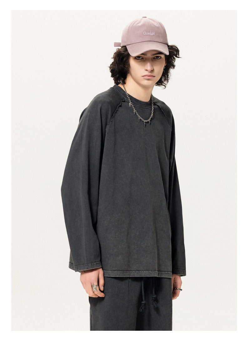 Washed Raglan Long Sleeve Tee