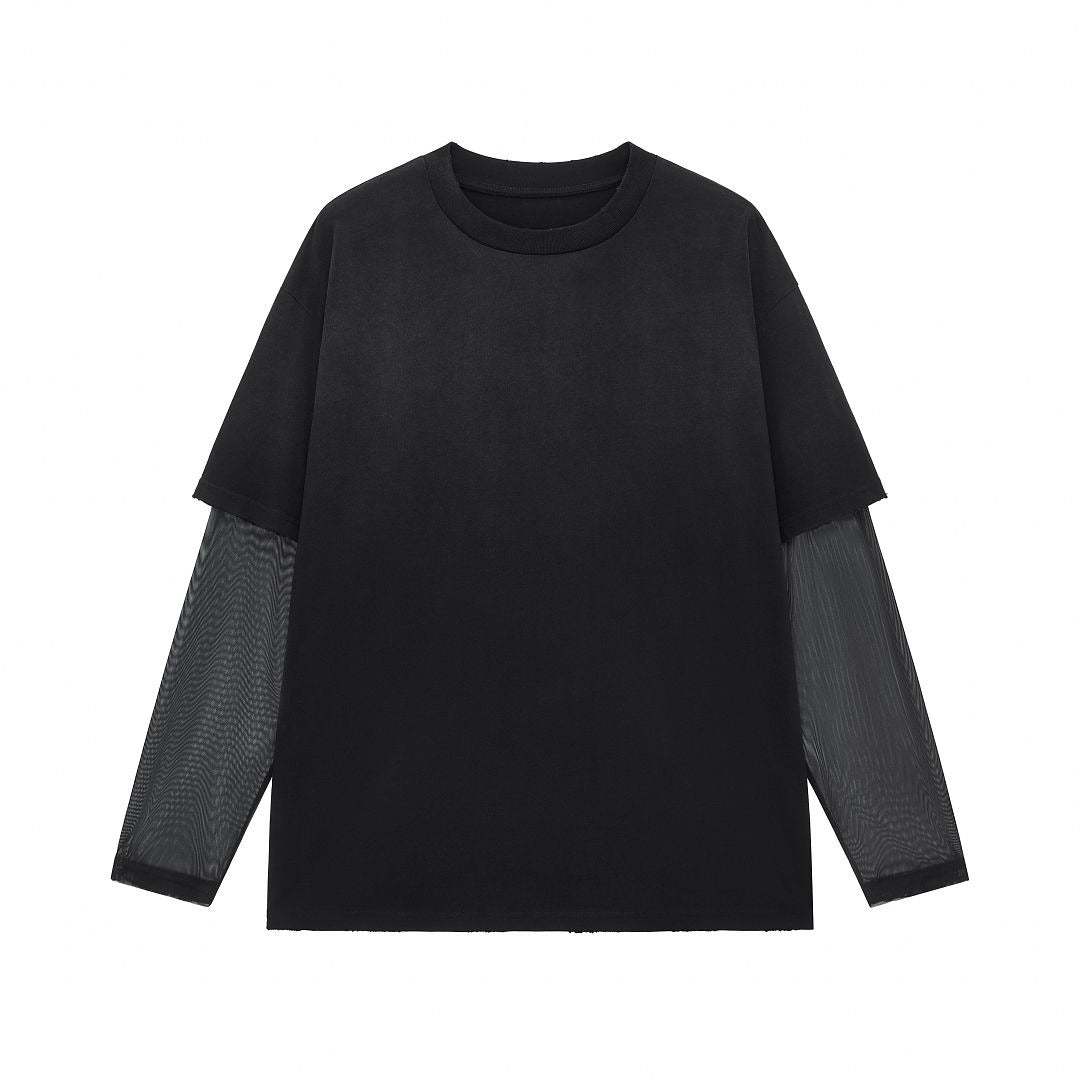 Mesh Layered Long Sleeve Tee