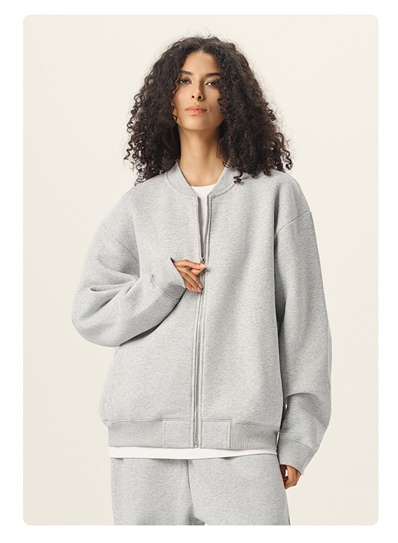 Clean Full-Zip Bomber Sweatshirt