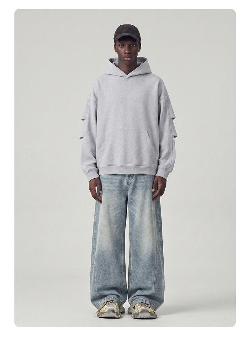 Panel Sleeve Heavyweight Pullover Hoodie