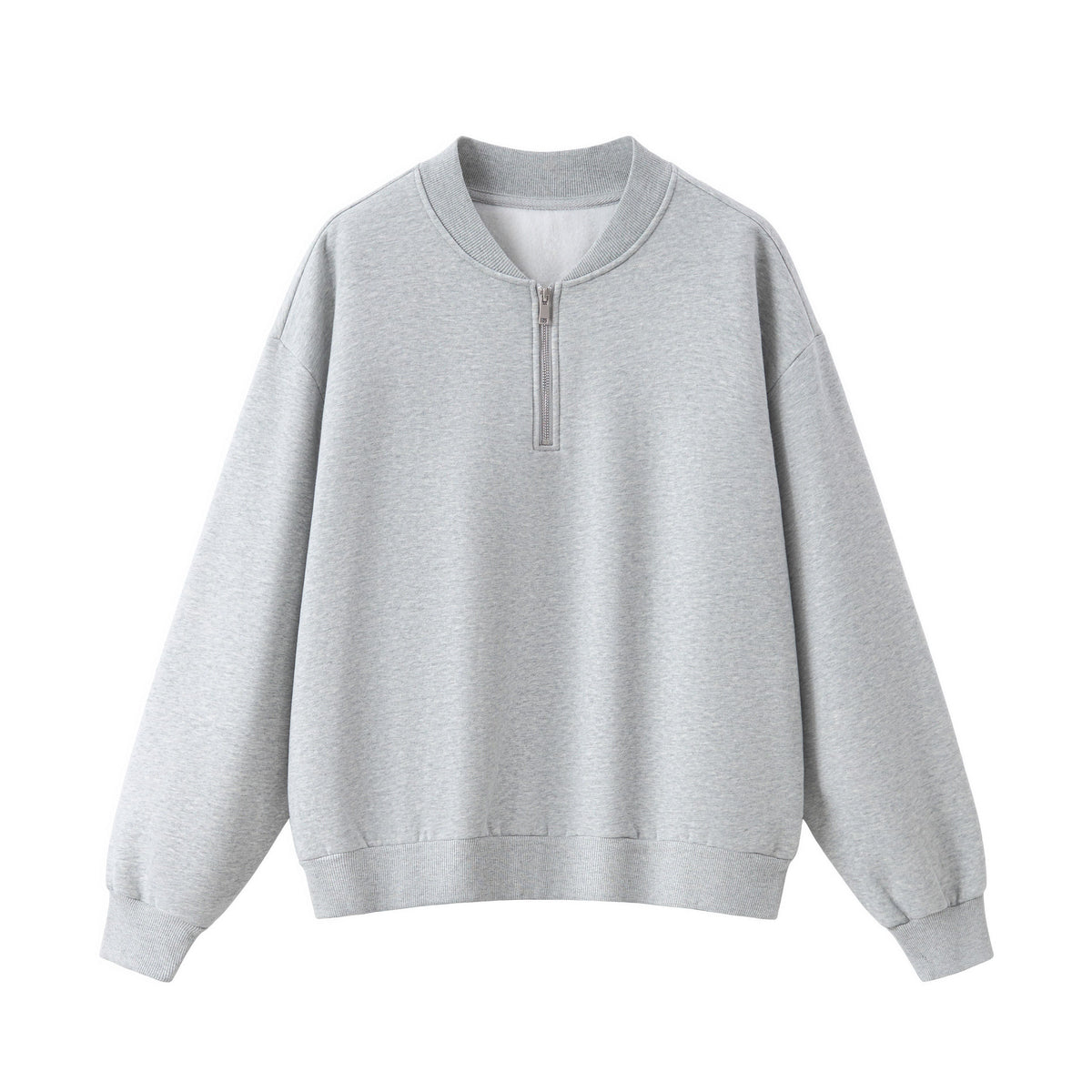 Washed Half-Zip Relaxed Crewneck Sweatshirt