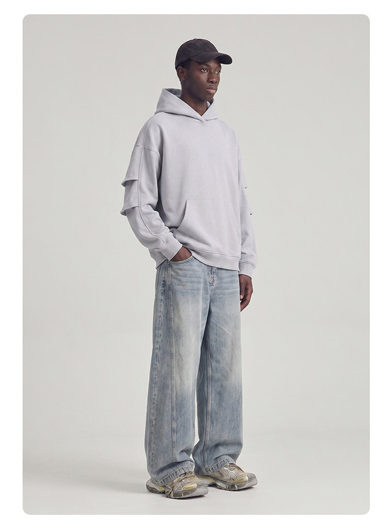 Panel Sleeve Heavyweight Pullover Hoodie