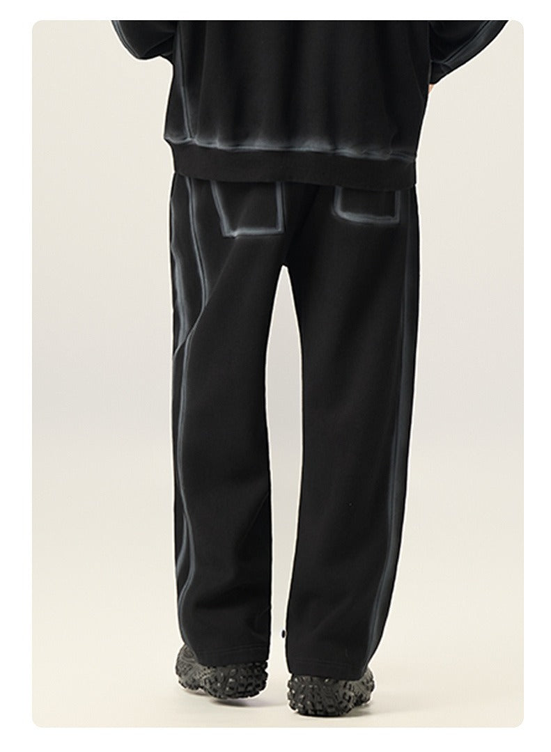 Washed Fleece Straight Leg Sweatpants