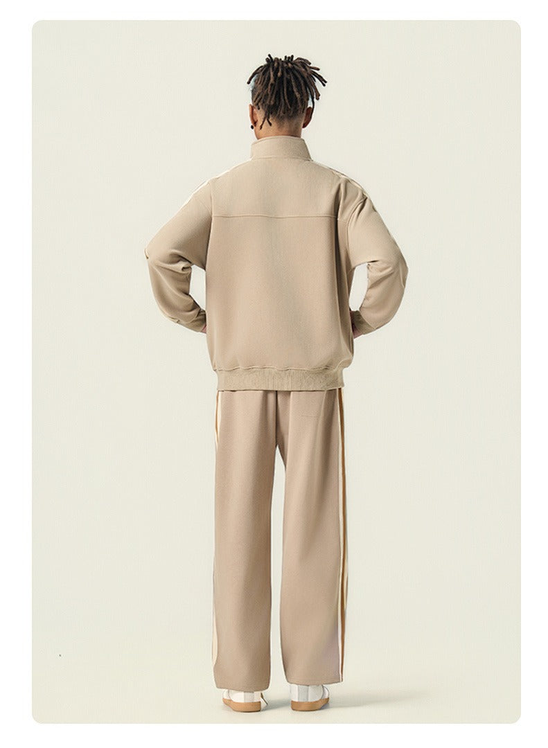 Contrast Piping Full-Zip Sweatshirt