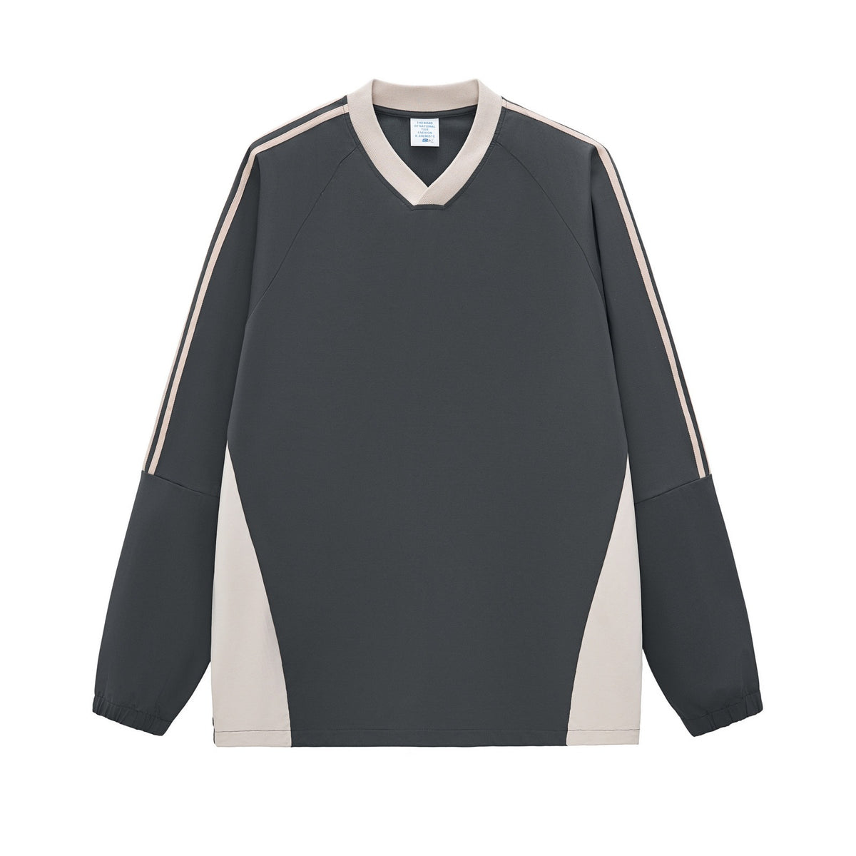 Varsity Panel V-Neck Long Sleeve Tee