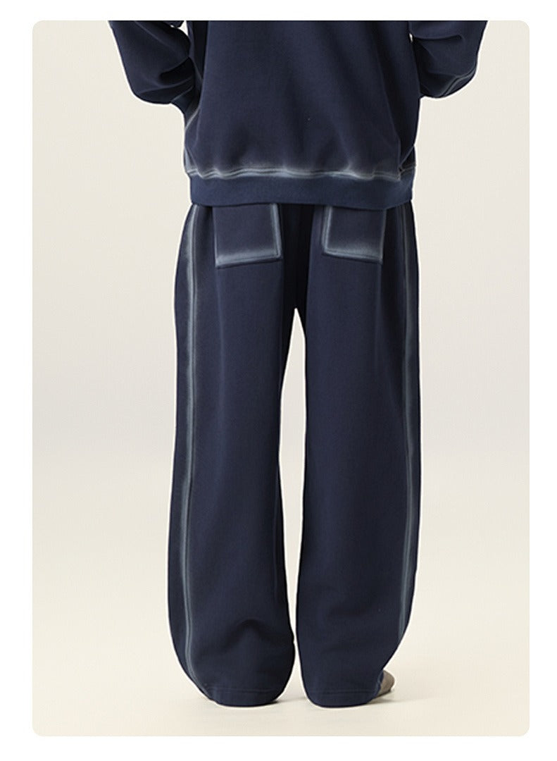 Washed Fleece Straight Leg Sweatpants