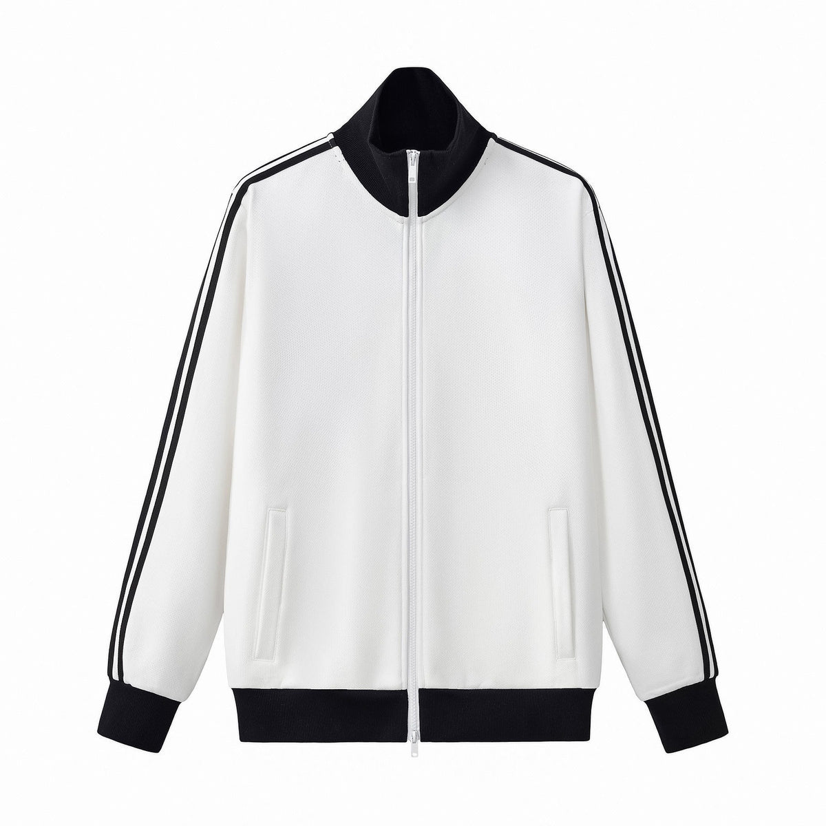 Contrast Stripe Full-Zip Track Sweatshirt