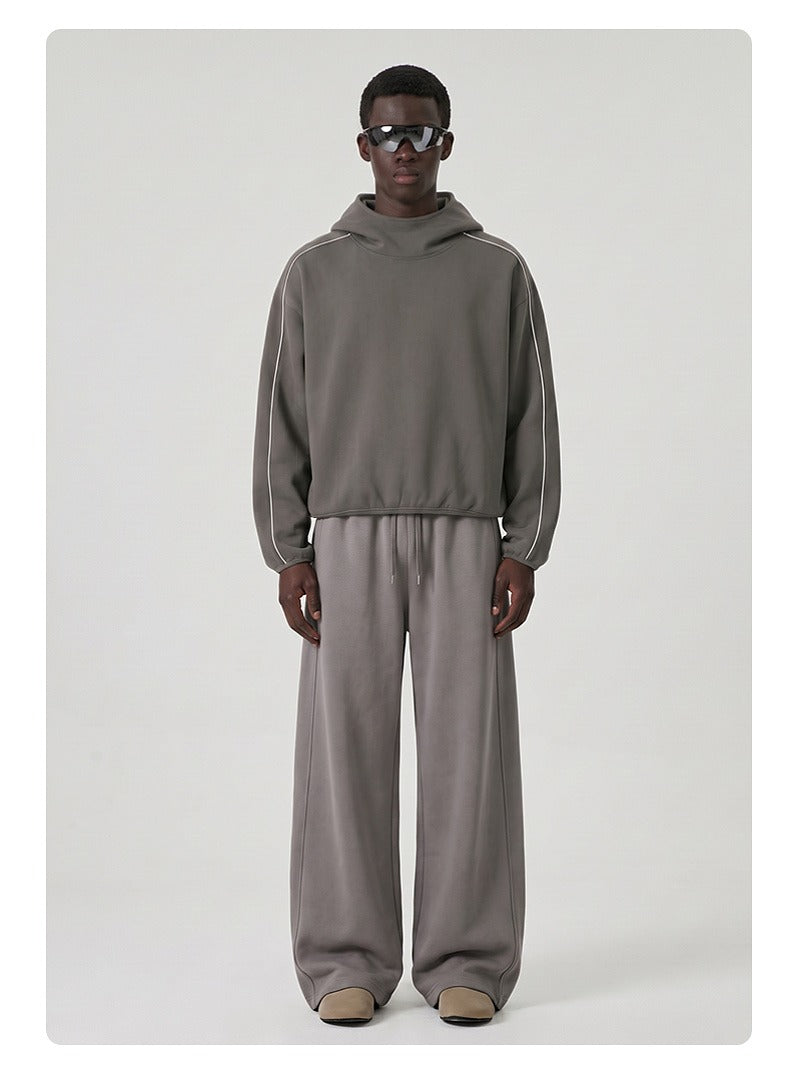 High Neck Boxy Pullover Hoodie