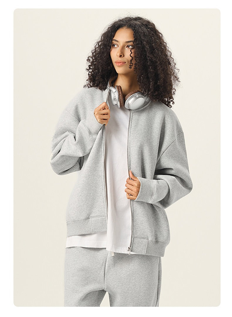 Clean Full-Zip Bomber Sweatshirt