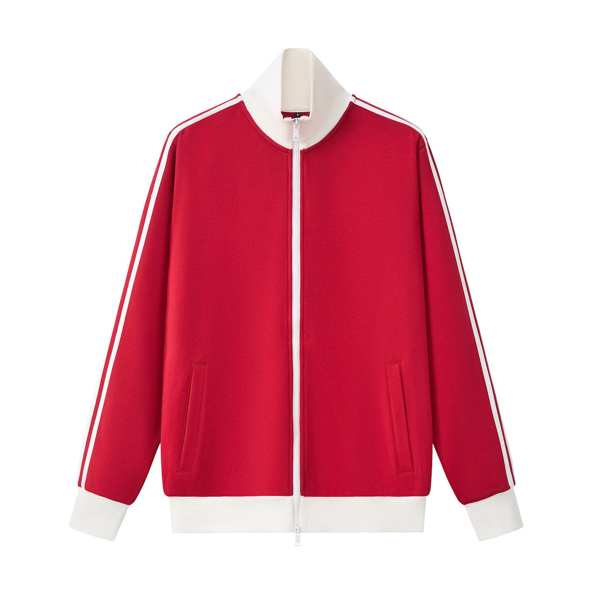 Contrast Stripe Full-Zip Track Sweatshirt