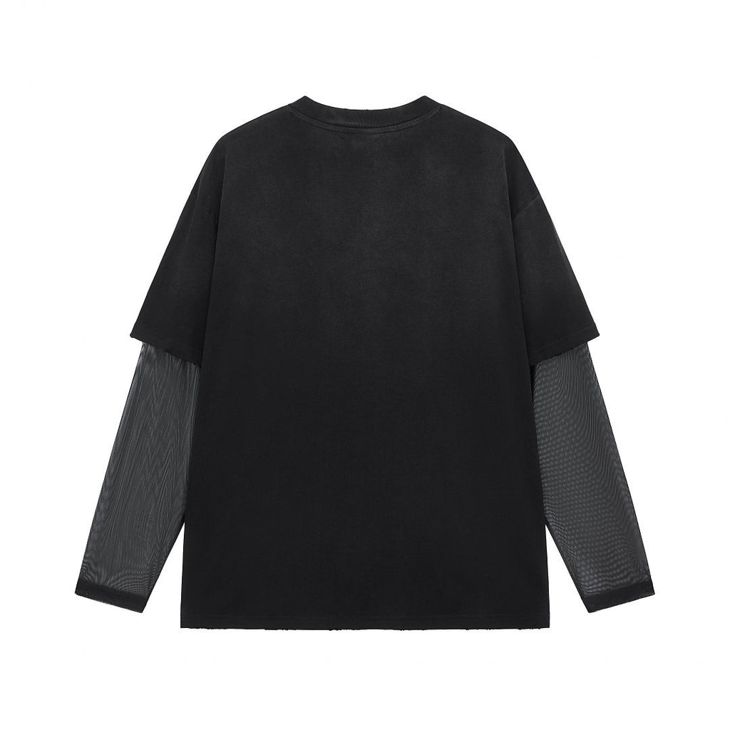 Mesh Layered Long Sleeve Tee