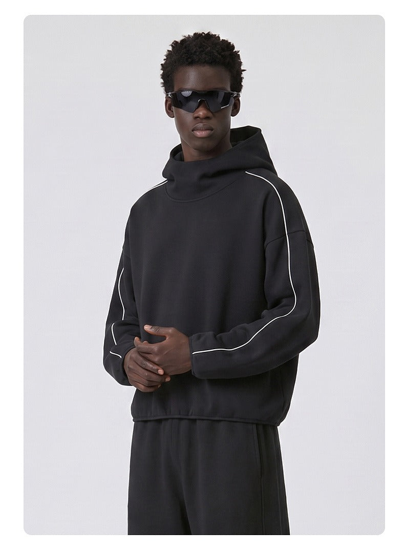 High Neck Boxy Pullover Hoodie