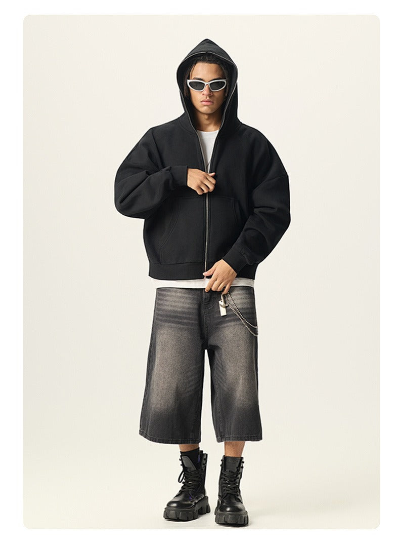 Boxy Full Zip Fleece Hoodie